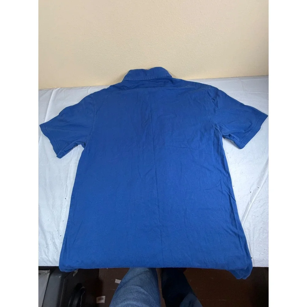 Duluth‎ Trading Co Mens Blue Spillfighter Longtail T Polo Shirt Medium Cotton